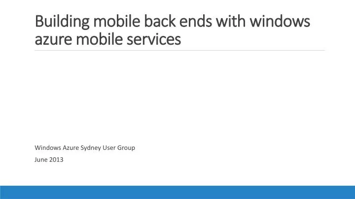 windows azure sydney user group june 2013