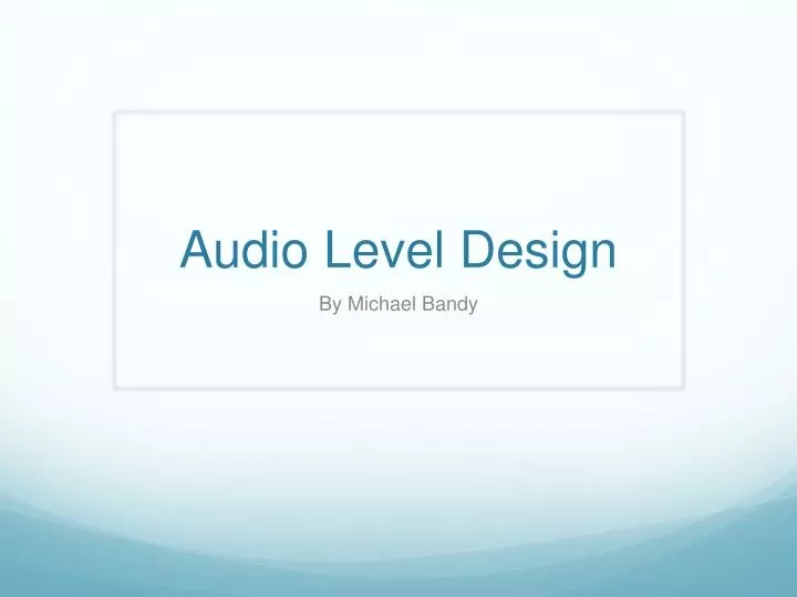 audio level design