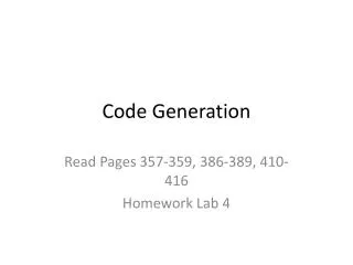 Code Generation