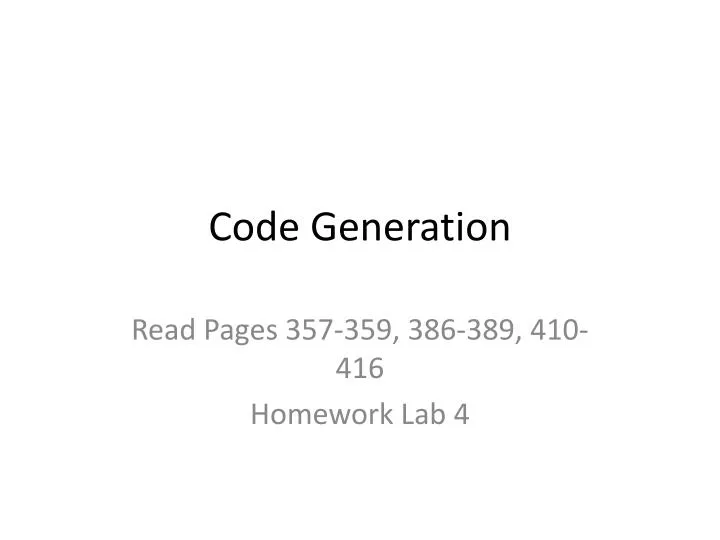 code generation