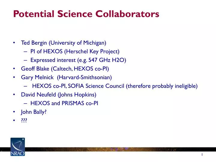 potential science collaborators