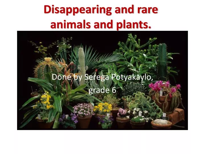 disappearing and rare animals and plants