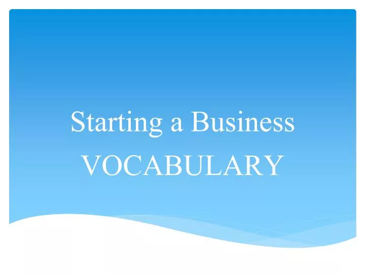 starting a business vocabulary