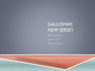 Galloway, New Jersey
