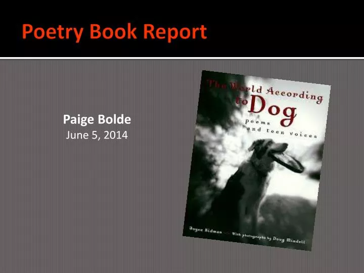 poetry book report