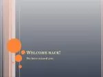 Welcome back! - slide 1