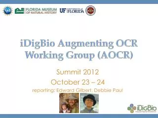 iDigBio Augmenting OCR Working Group (AOCR)