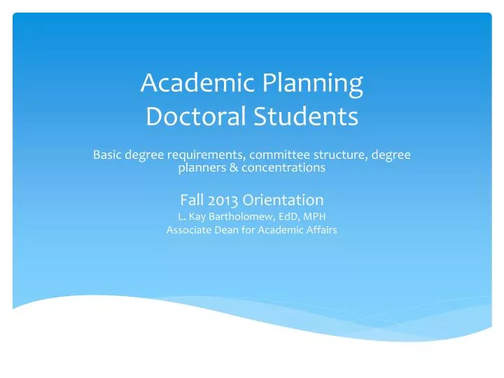 academic planning doctoral students