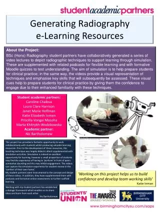 Generating Radiography e-Learning Resources