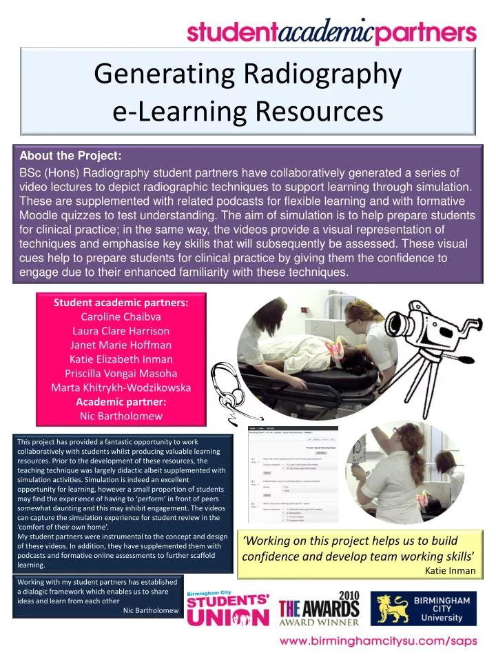 generating radiography e learning resources