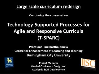 Large scale curriculum redesign Continuing the conversation