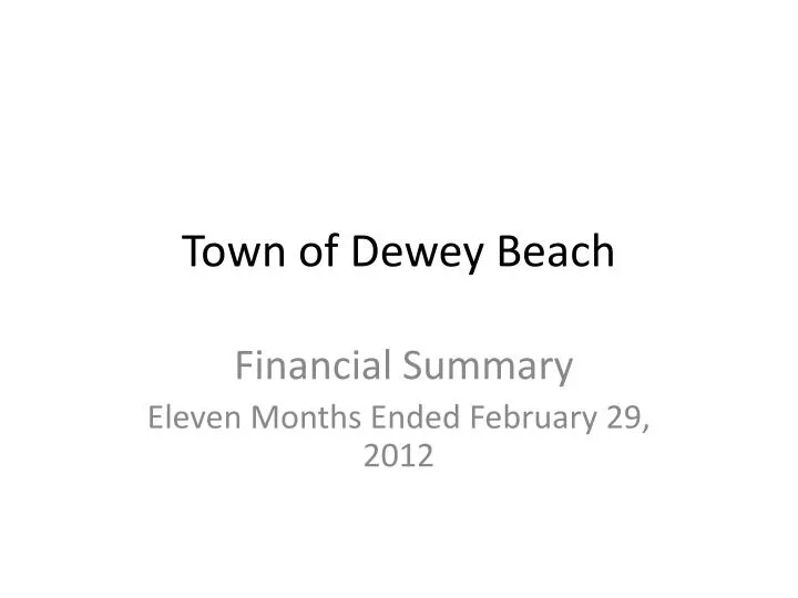 town of dewey beach