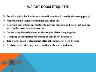 Weight Room Etiquette