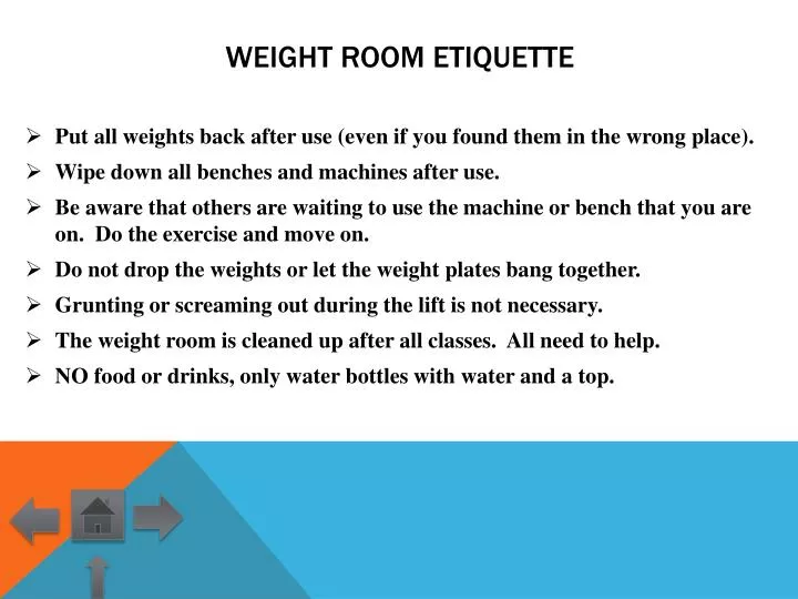 weight room etiquette