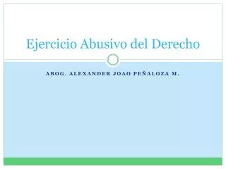 ejercicio abusivo del derecho