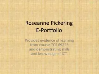 Roseanne Pickering E-Portfolio