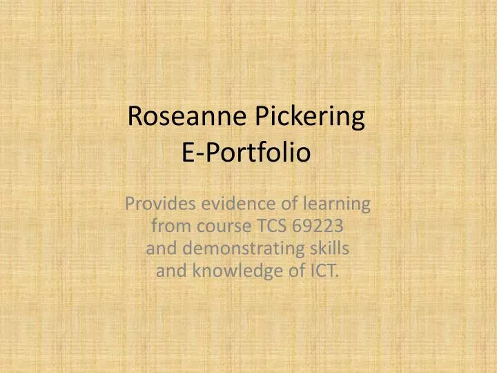 roseanne pickering e portfolio