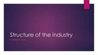 Structure of the industry