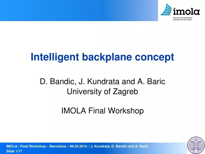 intelligent backplane concept d bandic j kundrata and a baric university of zagreb