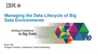 Managing the Data Lifecycle of Big Data Environments