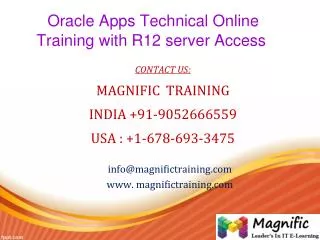 Oracle Apps Technical Online Training with R12 server Access