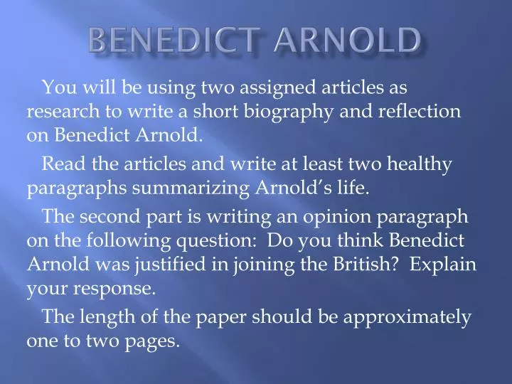benedict arnold