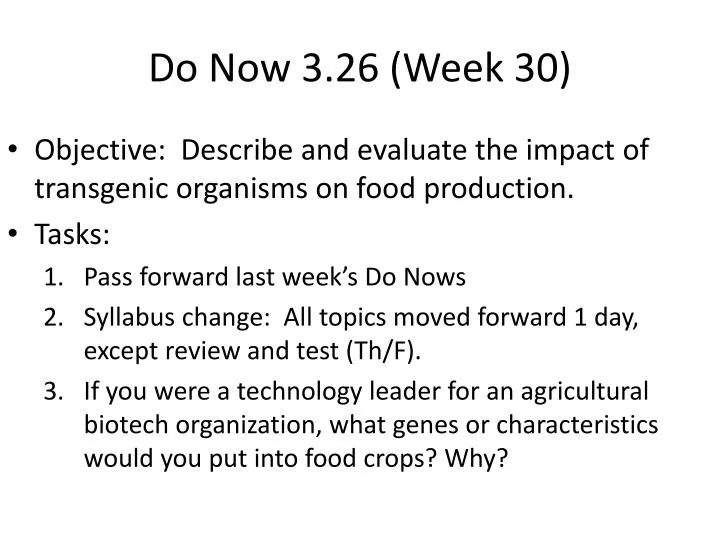 do now 3 26 week 30