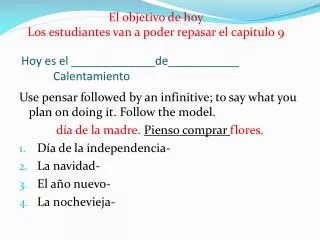 hoy es el de calentamiento