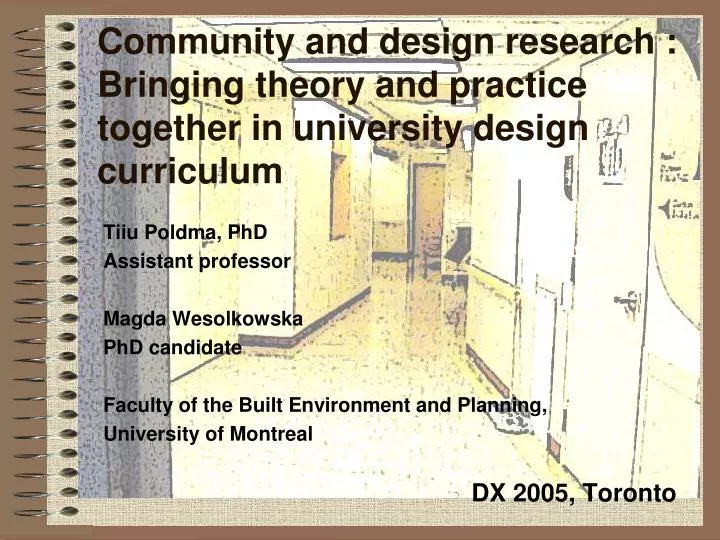 community and design research bringing theory and practice together in university design curriculum