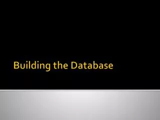 Building the Database
