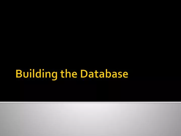 building the database