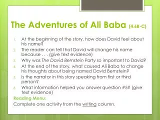 The Adventures of Ali Baba (4.6B-C)