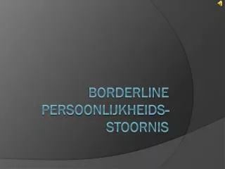 borderline persoonlijkheids stoornis