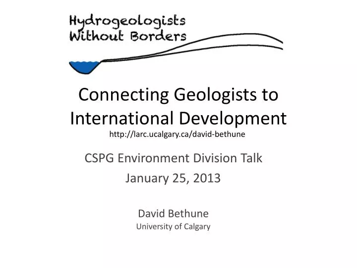 connecting geologists to international development