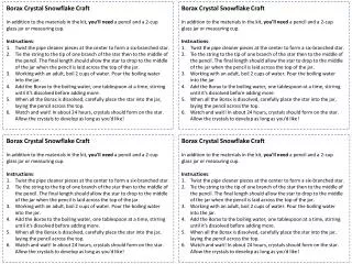 Borax Crystal Snowflake Craft