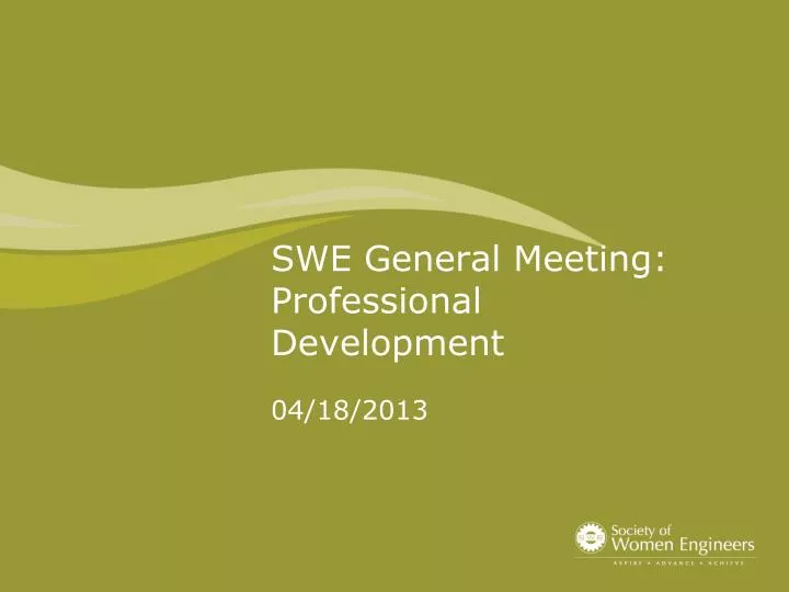swe general meeting professional development