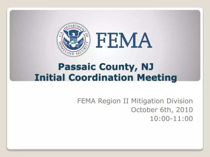 passaic county nj initial coordination meeting