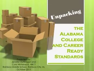 the Alabama College and Career Ready Standards