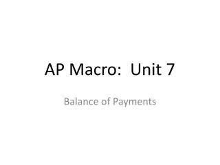 AP Macro: Unit 7