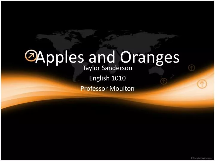 apples and oranges