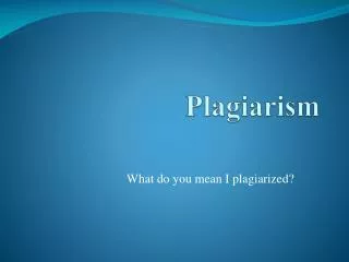 Plagiarism