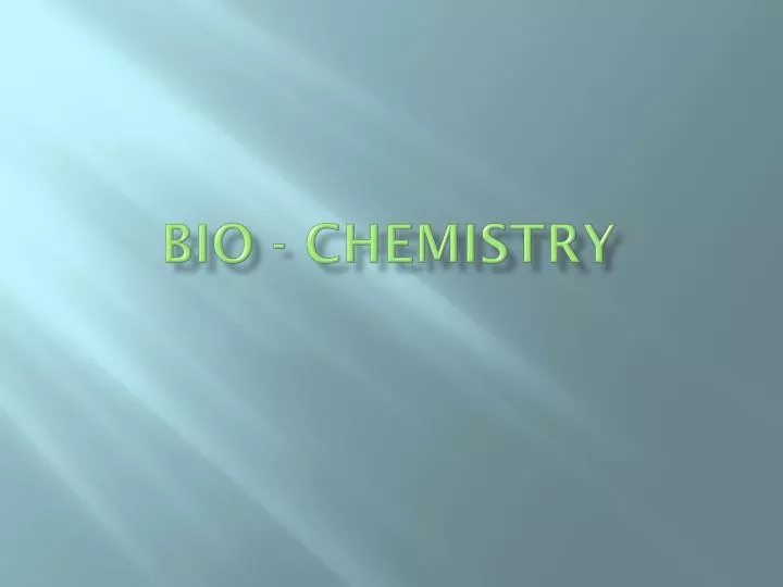 bio chemistry