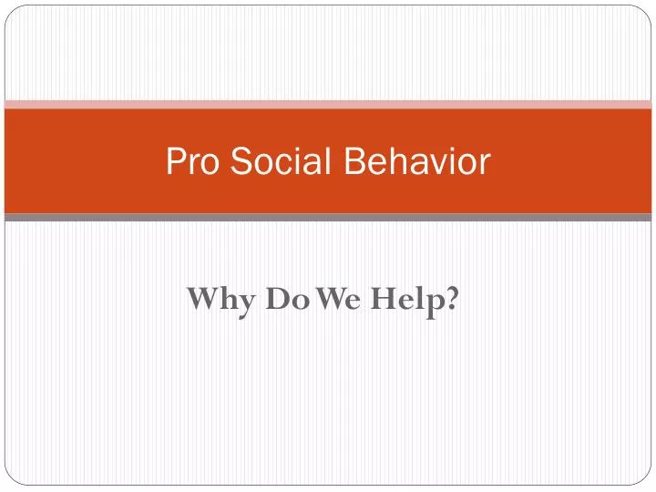 pro social behavior