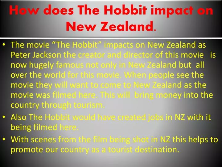 how does the hobbit impact on new zealand