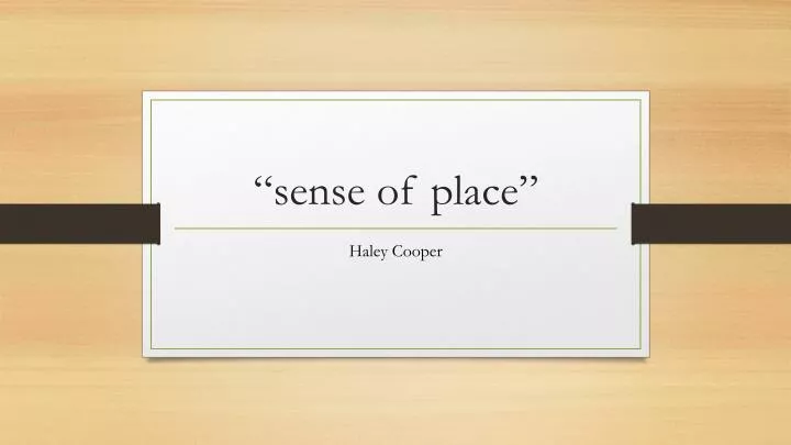sense of place