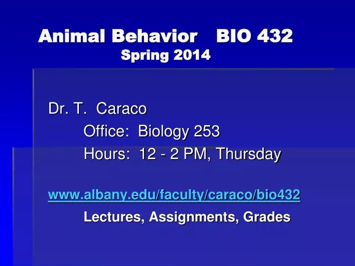 animal behavior bio 432 spring 2014