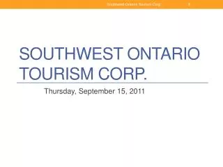 Southwest Ontario Tourism Corp.