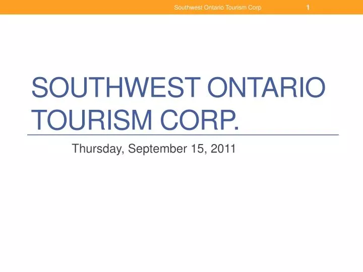 southwest ontario tourism corp