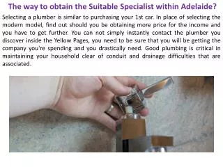 The way to obtain the Suitable Specialist within Adelaide