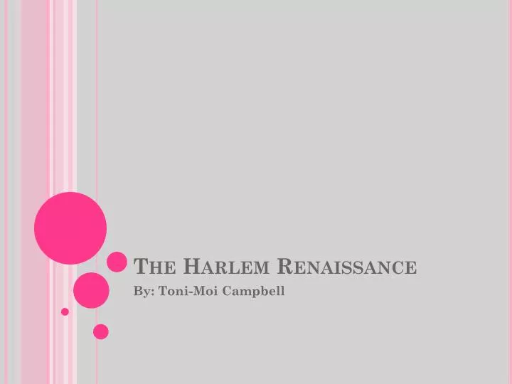 the harlem renaissance